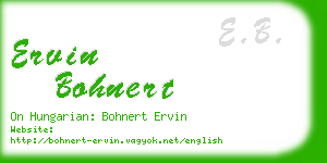 ervin bohnert business card